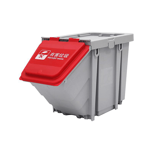 25L多色垃圾分类收纳箱 红色盖（有害垃圾）不带轮 CB H25GYR